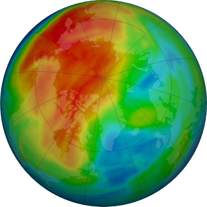 Arctic ozone map for 10 January 2021